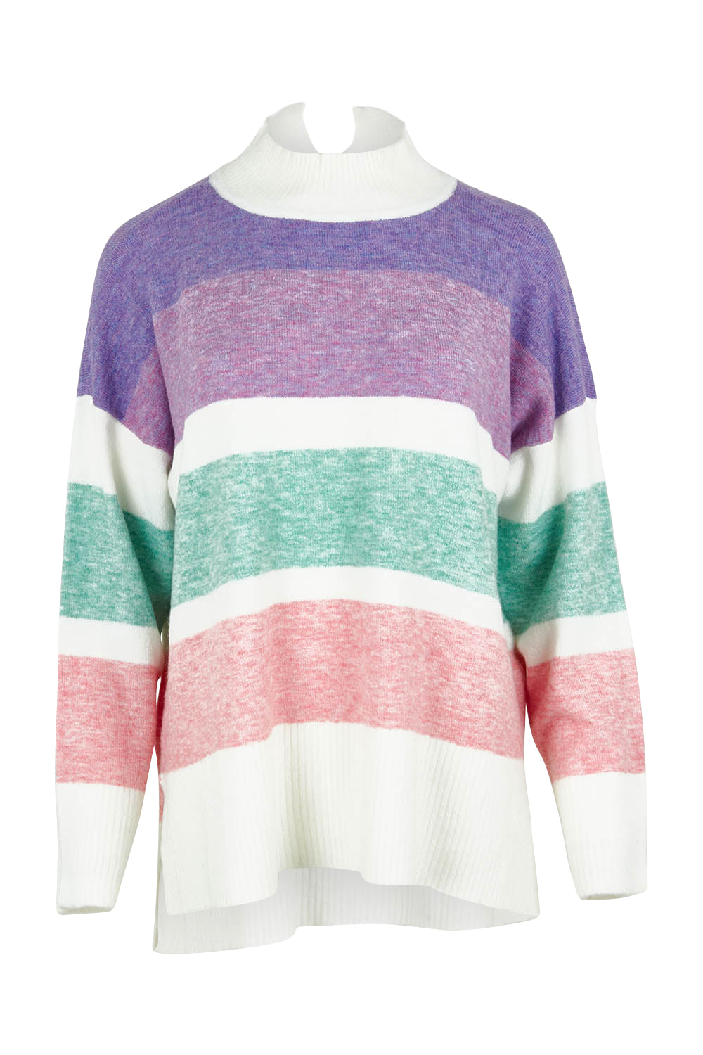 Product shot of the Mock Neck Tunic in colour Sunrise, from the front