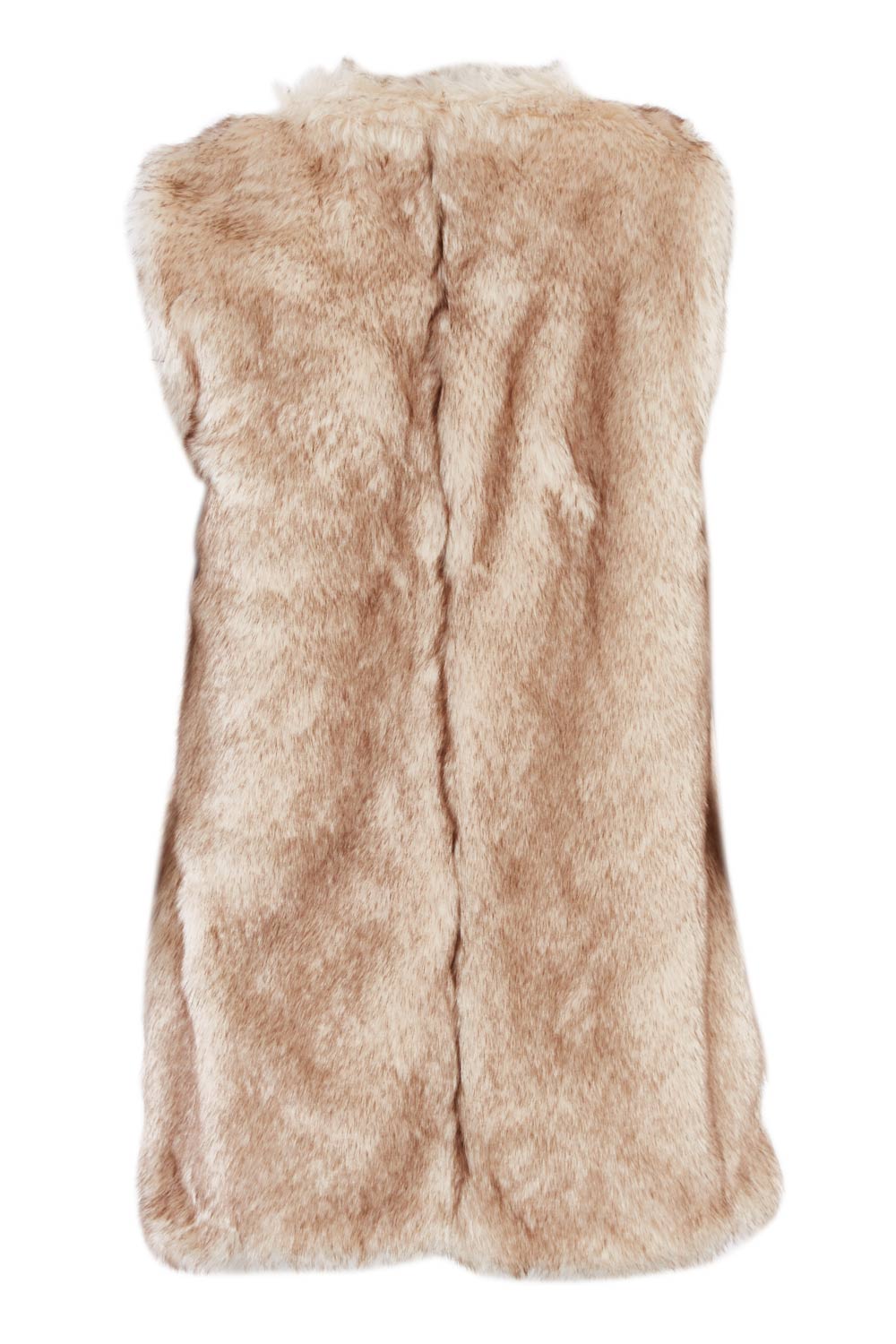 Product shot of the Faux Fur Vest in colour Fur, from the back