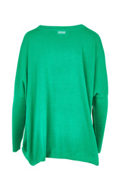 Product shot of the Haven Jumper in colour Oasis (Green), from the back