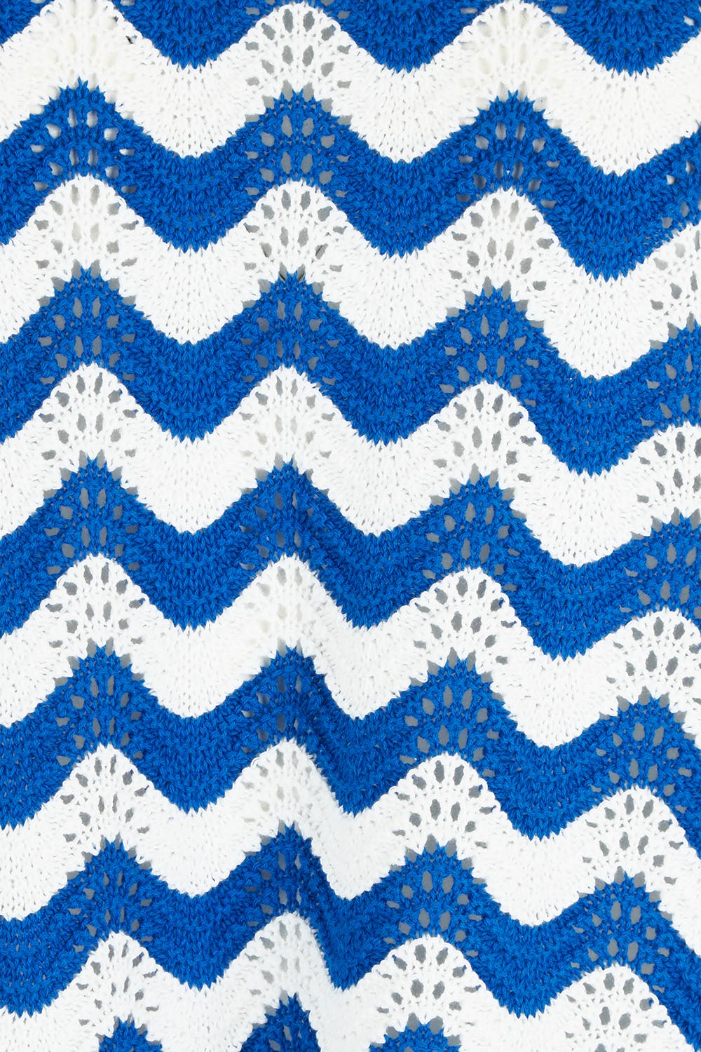 Product shot of the Jamaica Cotton Knit Top in colour Azul, detail