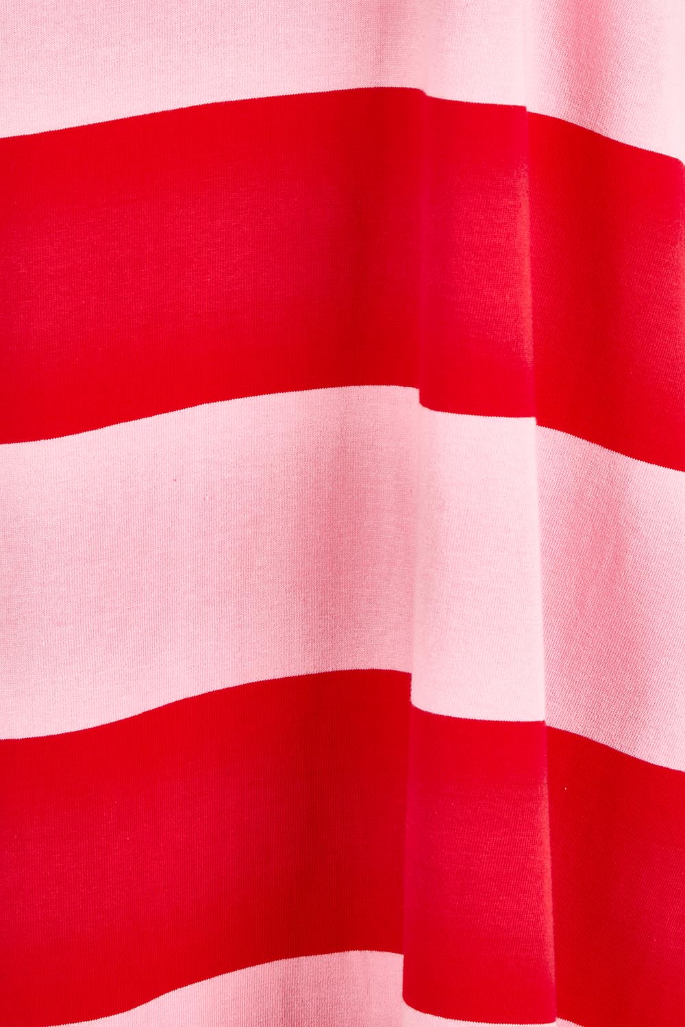Product shot of the Jardin Stripe Cotton Tshirt Dress in colour Garnet, detail