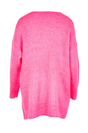 Product shot of the Lyon Relaxed Jumper in colour Hotpink (Pink), from the back
