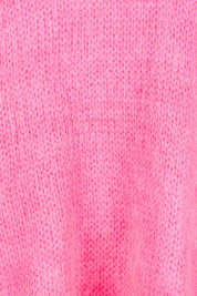 Product shot of the Lyon Relaxed Jumper in colour Hotpink (Pink), detail