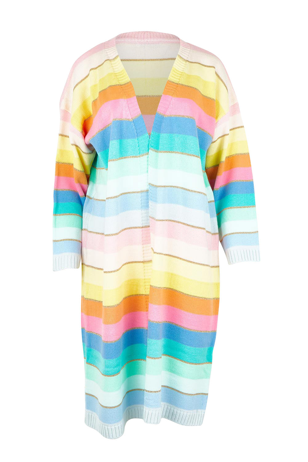 Product shot of the Niseko Cardigan in colour Pastel, from the front