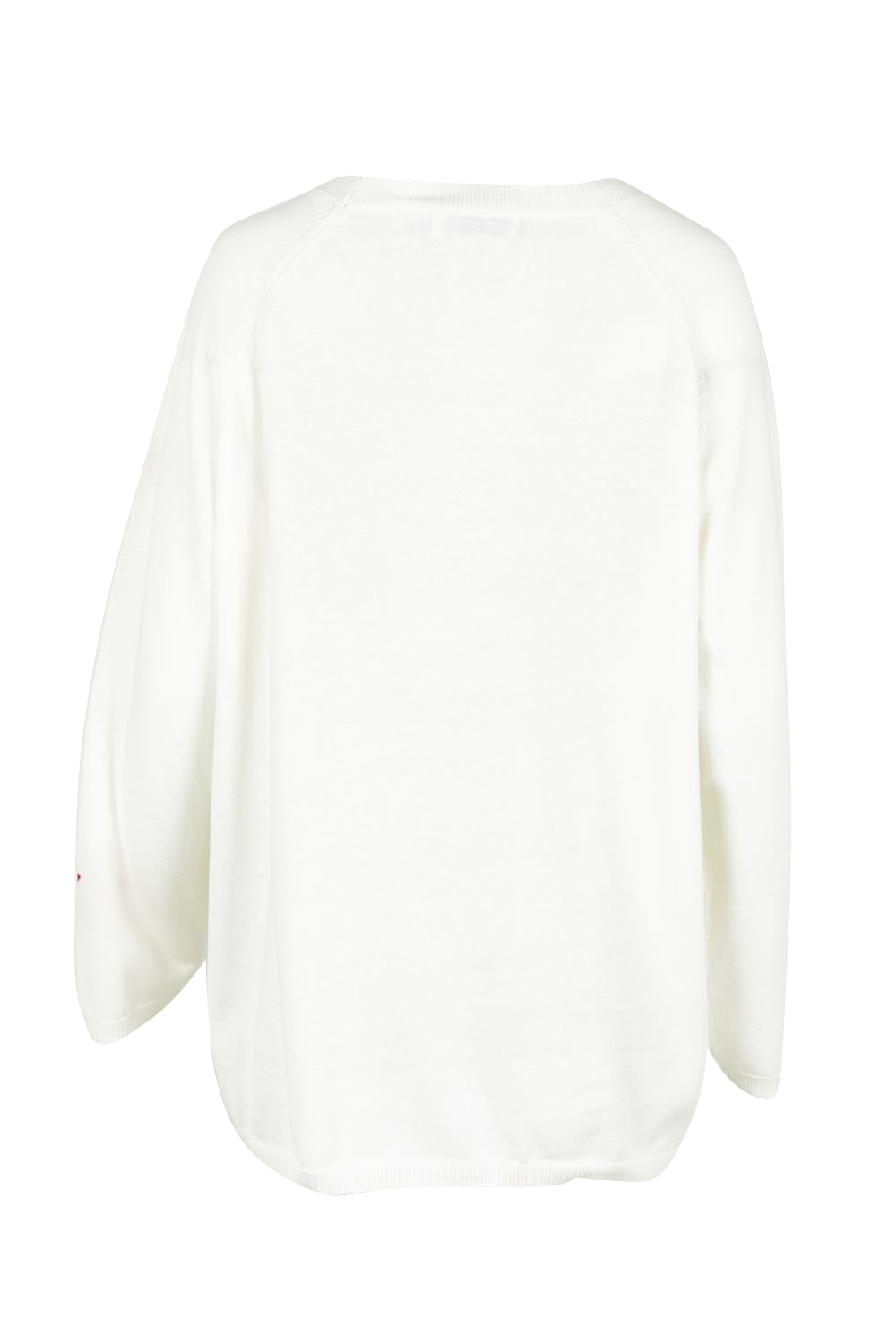 Product shot of the Vermont Star Crew in colour White (White), from the back