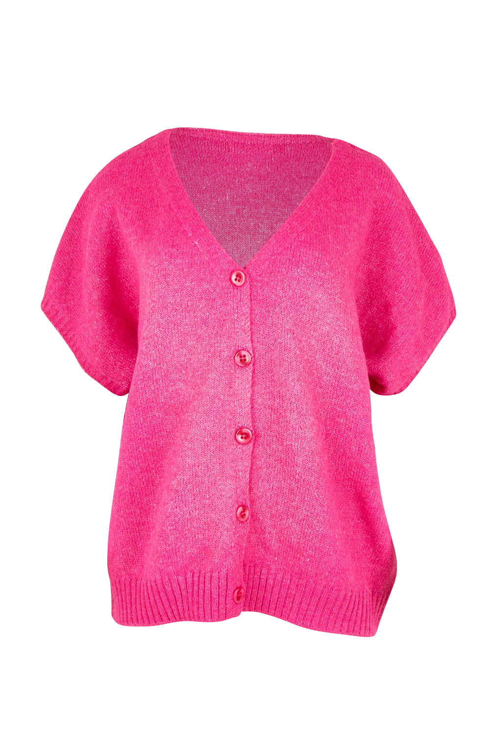 Product shot of the Valenza Knit Vest in colour Hotpink (Pink), from the front