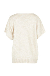 Product shot of the Valenza Knit Vest in colour Natural, from the back