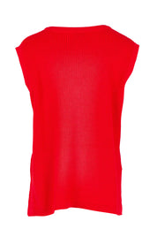 Product shot of the Alaska Knit Vest in colour Red (Red), from the back