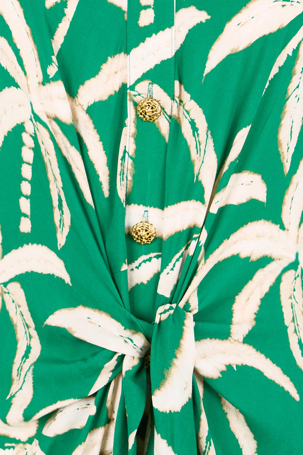 Product shot of the Congo Midi Shirt Dress – Palm in colour Palm, showing detail