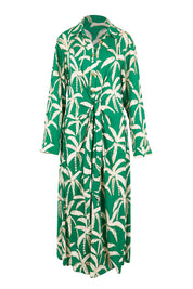 Product shot of the Congo Midi Shirt Dress – Palm in colour Palm, from the front