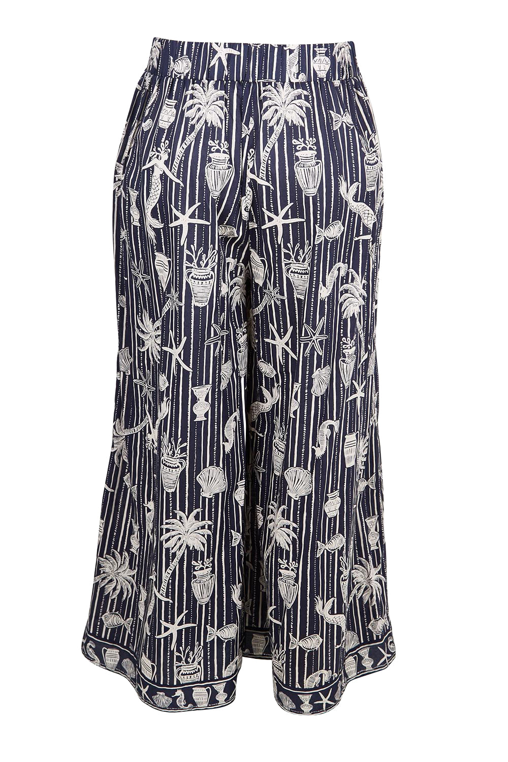 Product shot of the Crete Pant – Sea in colour Sea, from the back
