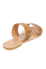 Product shot of the Dakota Leather Sandal in colour Python, from the back