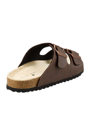 Product shot of the Ibiza Slide - Chocolate in colour Chocolate, from the back