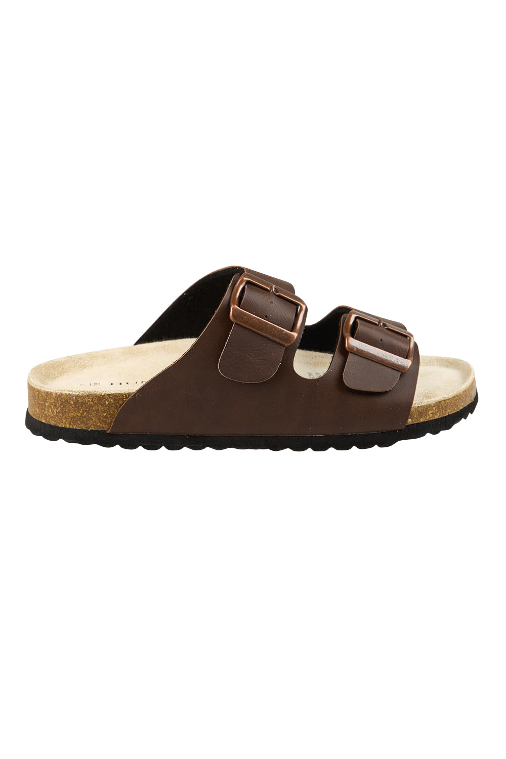 Product shot of the Ibiza Slide - Chocolate in colour Chocolate, from the front