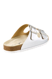 Product shot of the Ibiza Slide - Silver in colour Silver, from the back
