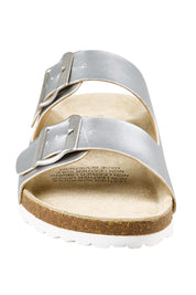 Product shot of the Ibiza Slide - Silver in colour Silver, showing detail