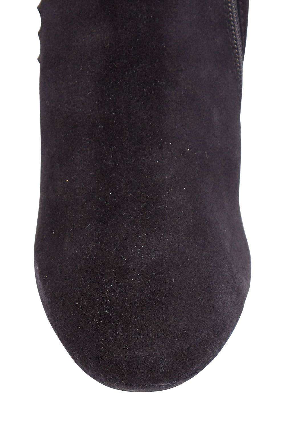 Product shot of the Mook Suede Calf Boot in colour Blacksuede (Black), detail
