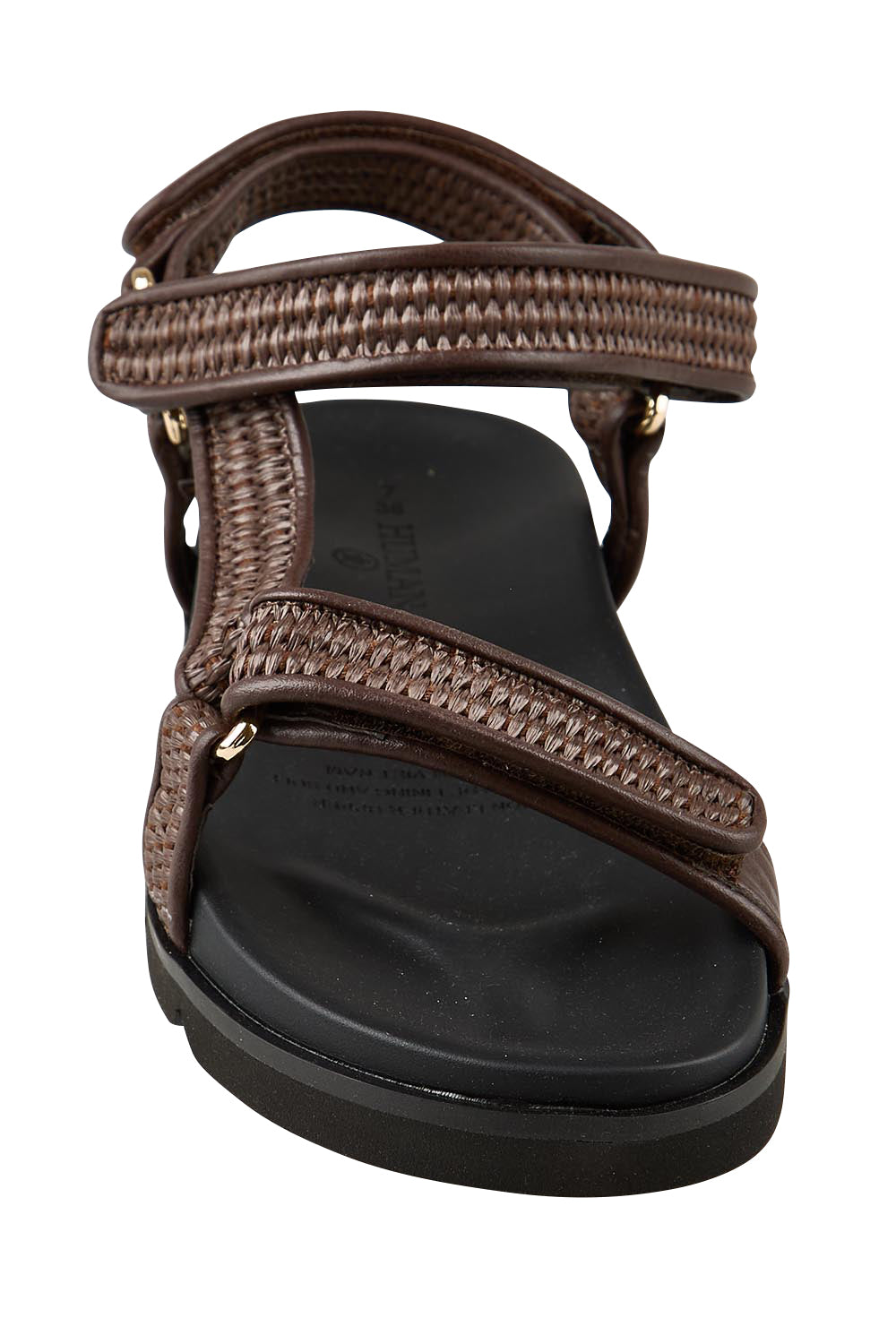 Product shot of the Reva Sandal - Chocolate in colour Chocolate, showing detail