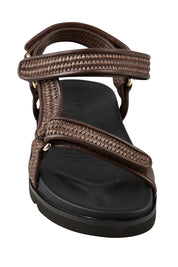 Product shot of the Reva Sandal - Chocolate in colour Chocolate, showing detail