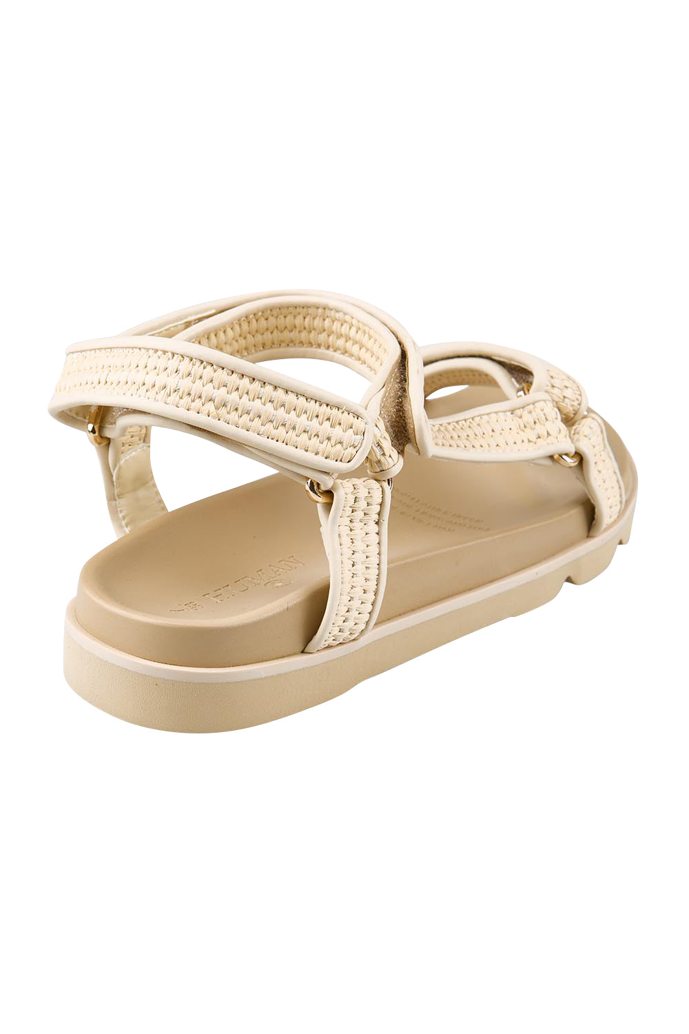 Product shot of the Reva Sandal - Natural in colour Natural, from the back