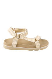 Product shot of the Reva Sandal - Natural in colour Natural, from the front