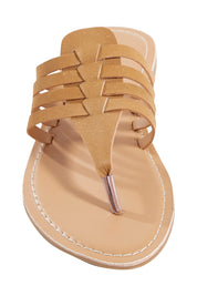 Product shot of the Sonya Thong Sandal in colour Tan, detail