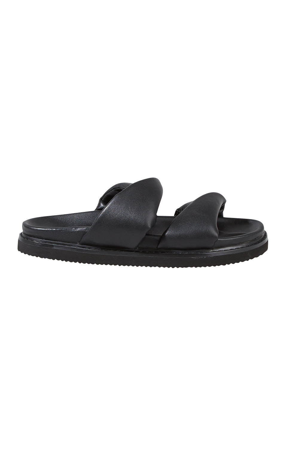 Product shot of the Tactful Flat in colour Black (Black), from the front