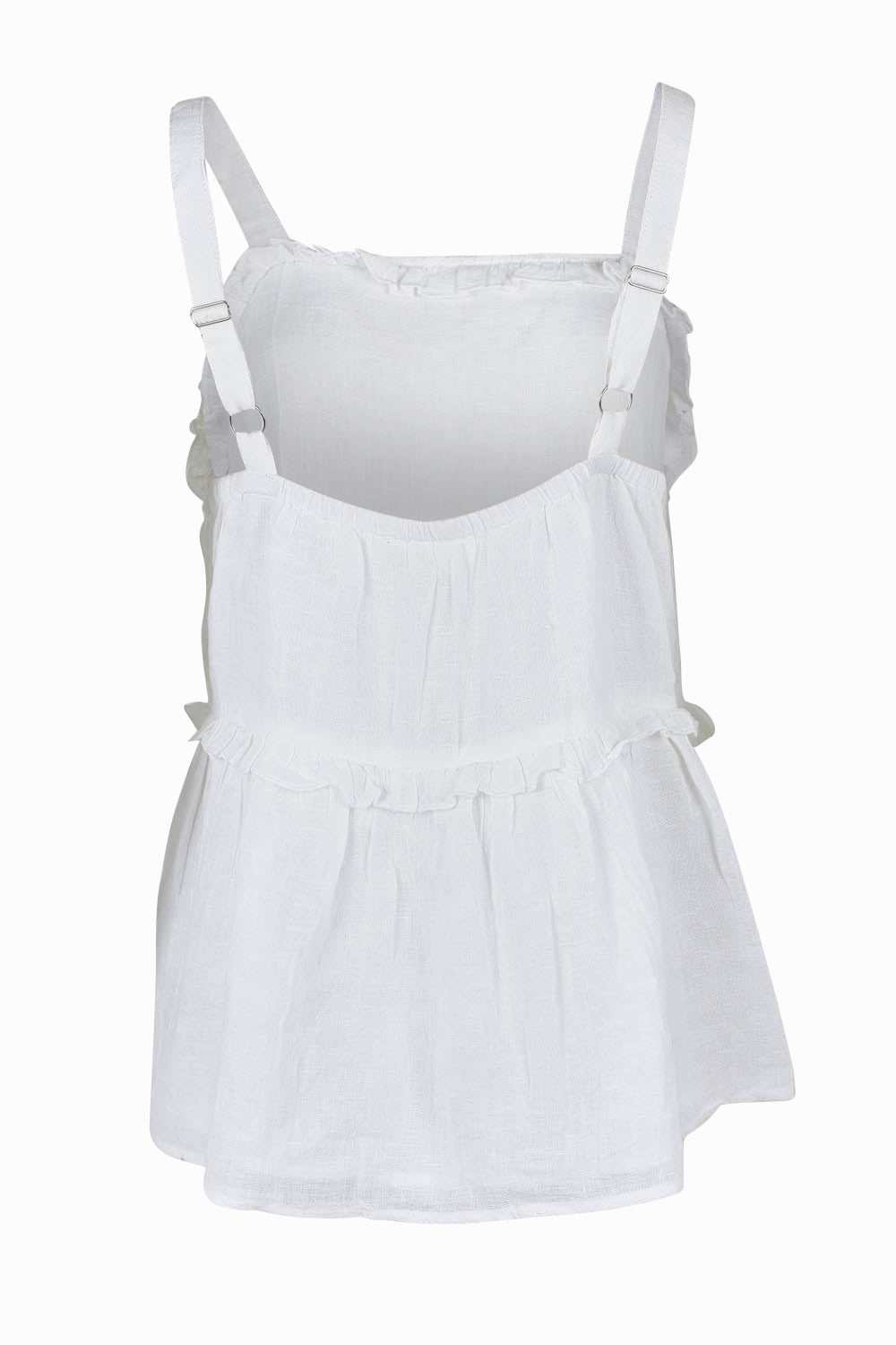 Product shot of the Alita Linen Top in colour White (White), from the back