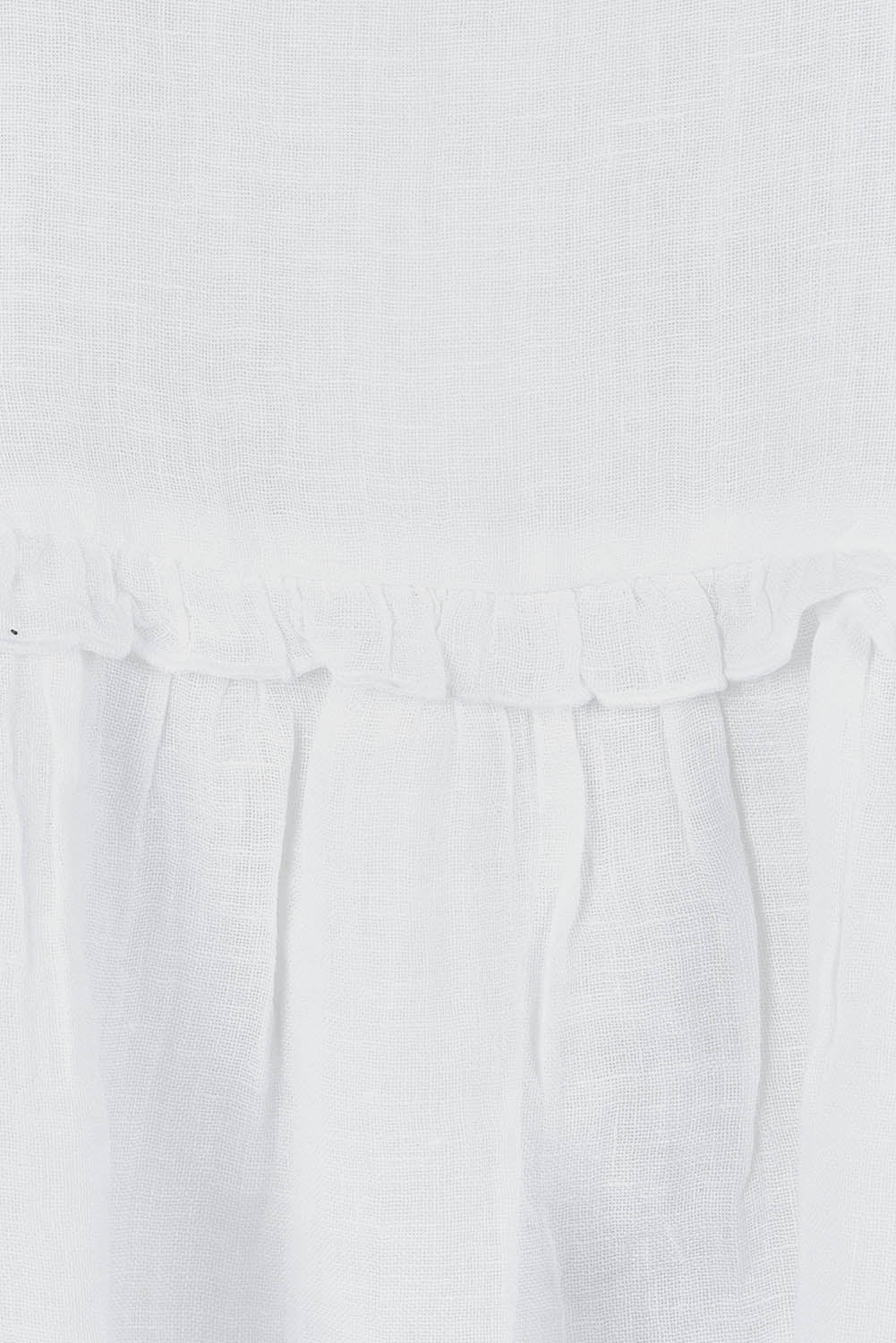 Product shot of the Alita Linen Top in colour White (White), detail