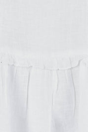 Product shot of the Alita Linen Top in colour White (White), detail