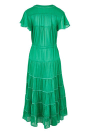 Product shot of the Delilah Cotton Dress in colour Jadegreen (Green), from the back