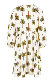Product shot of the Alfina Dress in colour Ivorypalm, from the back