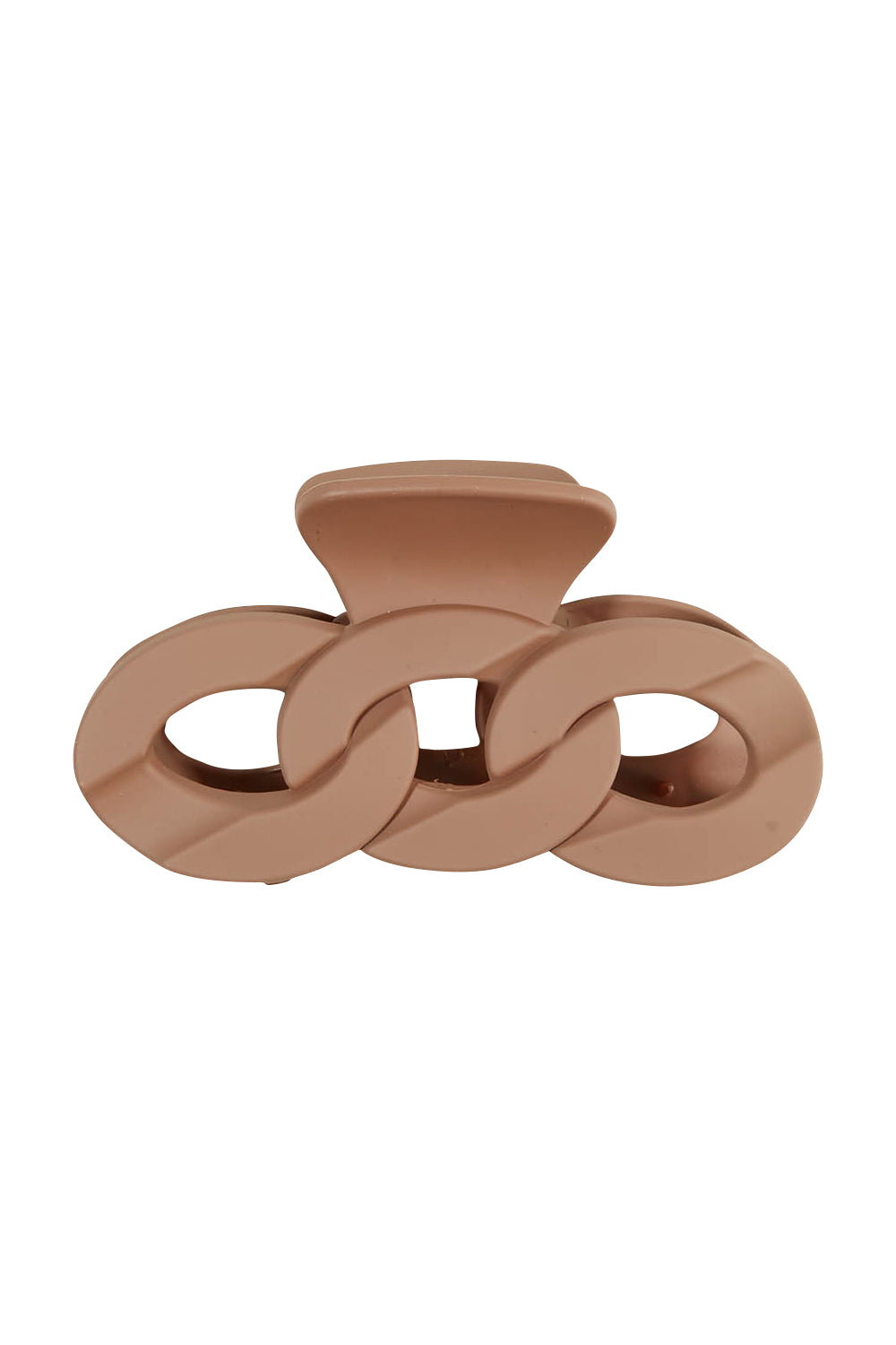 Product shot of the Link Hair Claw Clip in colour Taupe, from the front