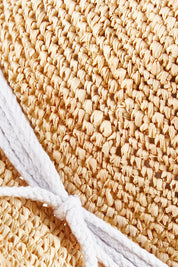 Product shot of the Mentana Hat in colour Natwhite (White), detail