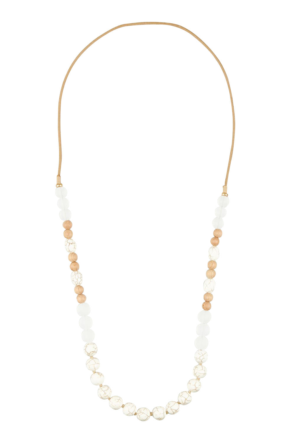 Product shot of the Madrid Necklace in colour Natural, from the front