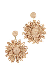 Product shot of the Bianca Earrings in colour Natural, from the front