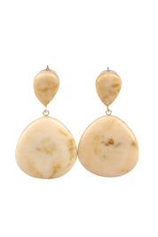 Product shot of the Morocco Earring in colour Natural, from the front