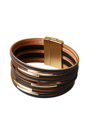 Product shot of the Ainsley Bracelet in colour Blackgold (Black), from the front