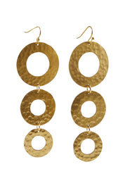Product shot of the Penny Earrings in colour Gold (Metallics), from the front