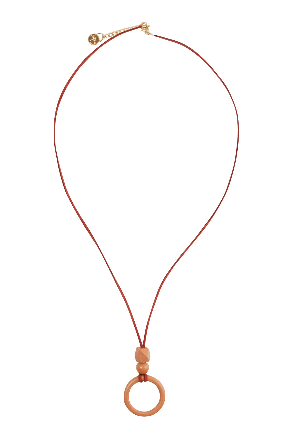 Product shot of the Salsa Necklace in colour Pecan, from the front