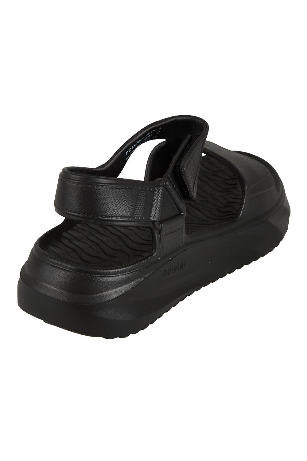 Product shot of the Cloud Nine Eva Sandal in colour Black (Black), from the back