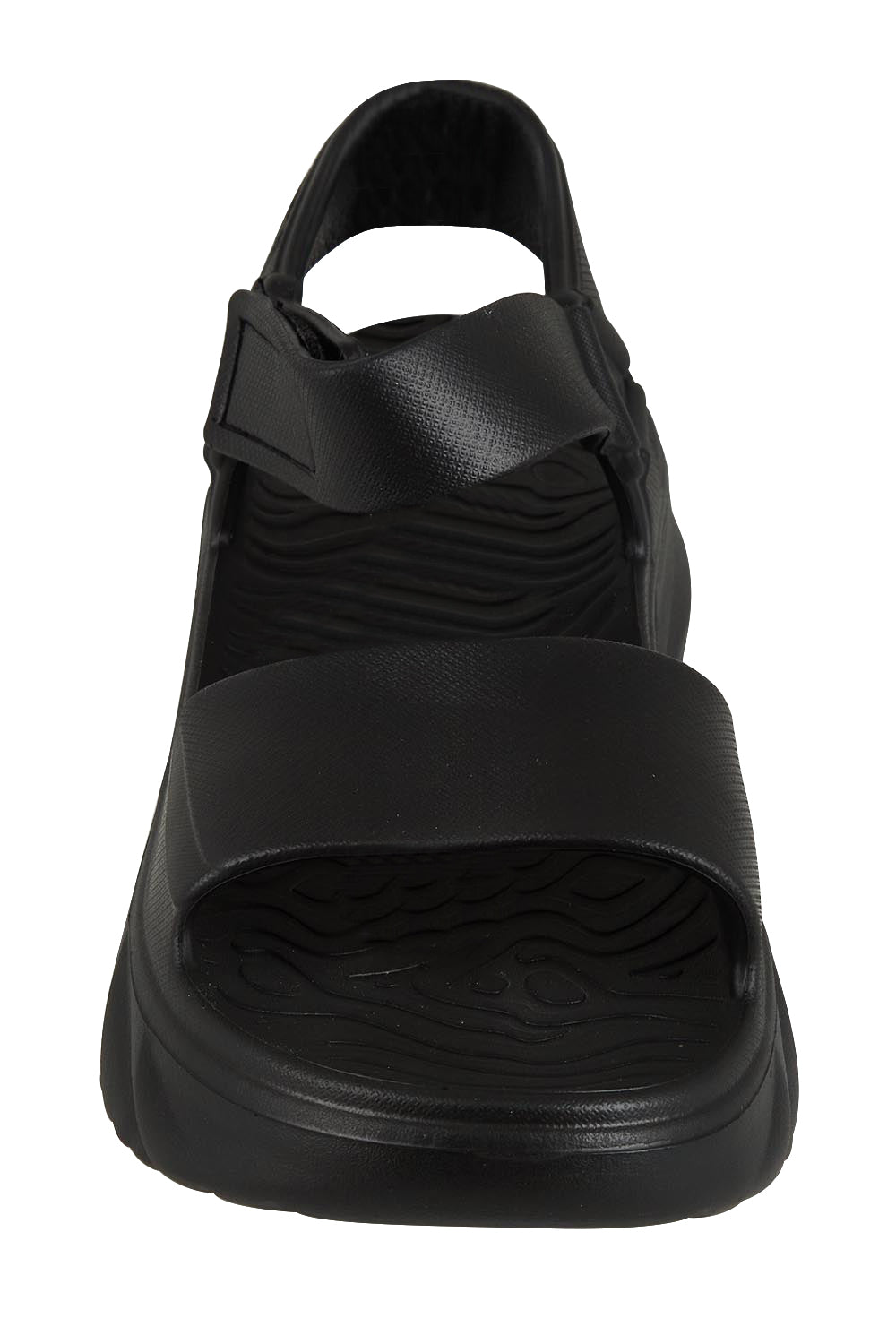 Product shot of the Cloud Nine Eva Sandal in colour Black (Black), detail