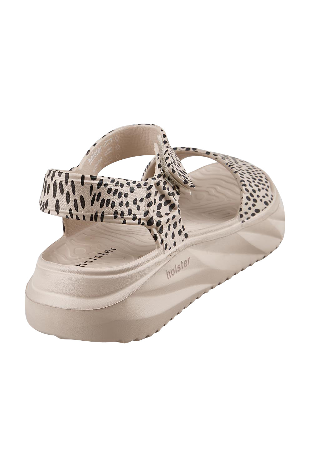 Product shot of the Cloud Safari EVA Sandal - Sandcheetah in colour Sandcheetah, from the back