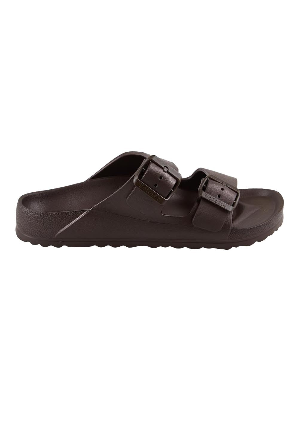 Product shot of the Sundreamer EVA Slide - Chocolate in colour Chocolate, from the front