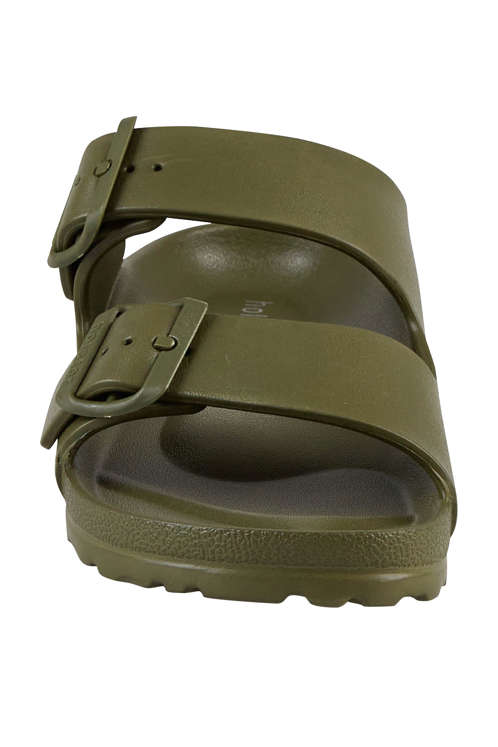 Product shot of the Sundreamer EVA Slide in colour Khaki (Green), detail