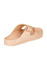 Product shot of the Sundreamer EVA Slide in colour Tan, from the back