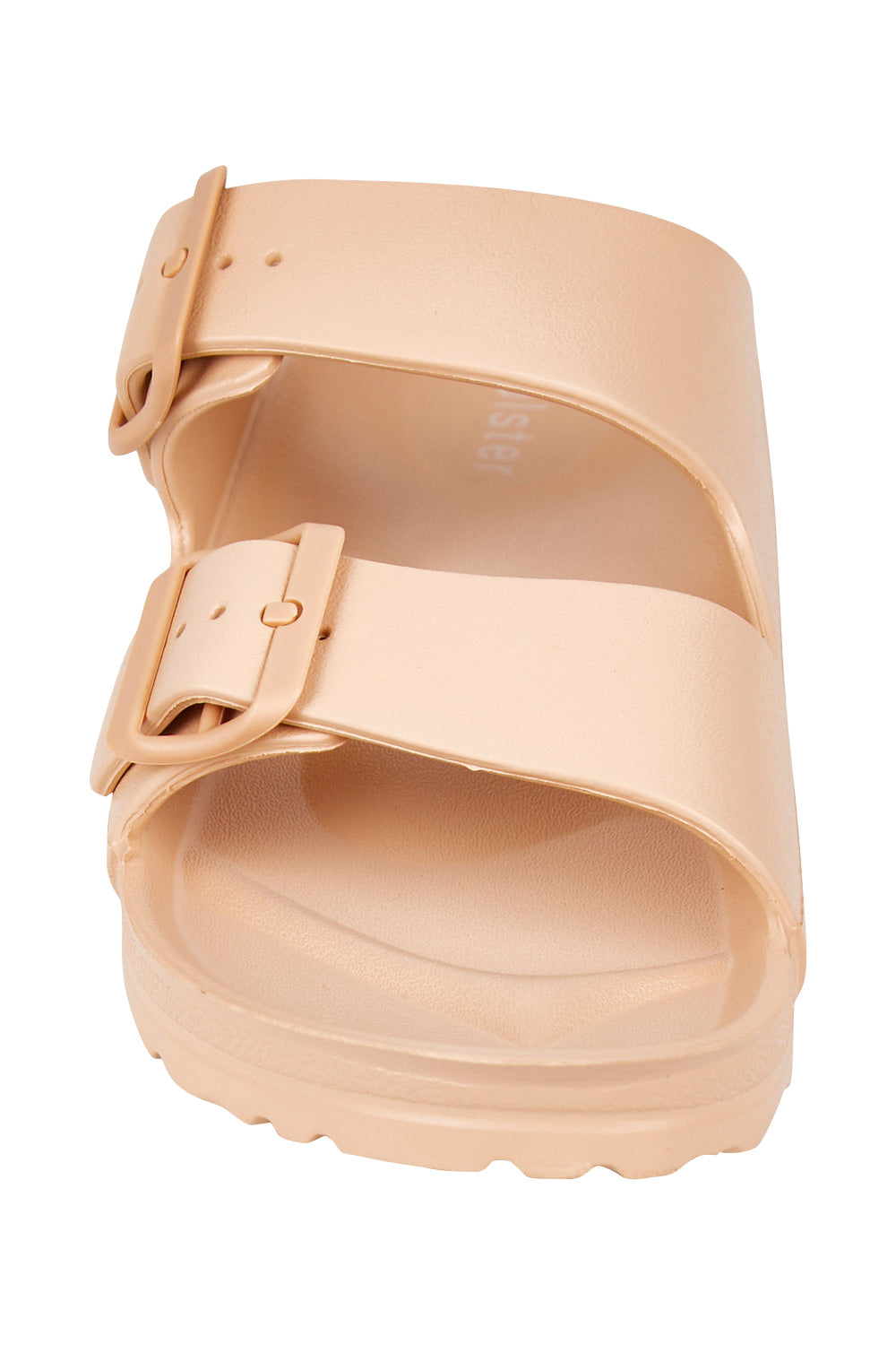 Product shot of the Sundreamer EVA Slide in colour Tan, detail
