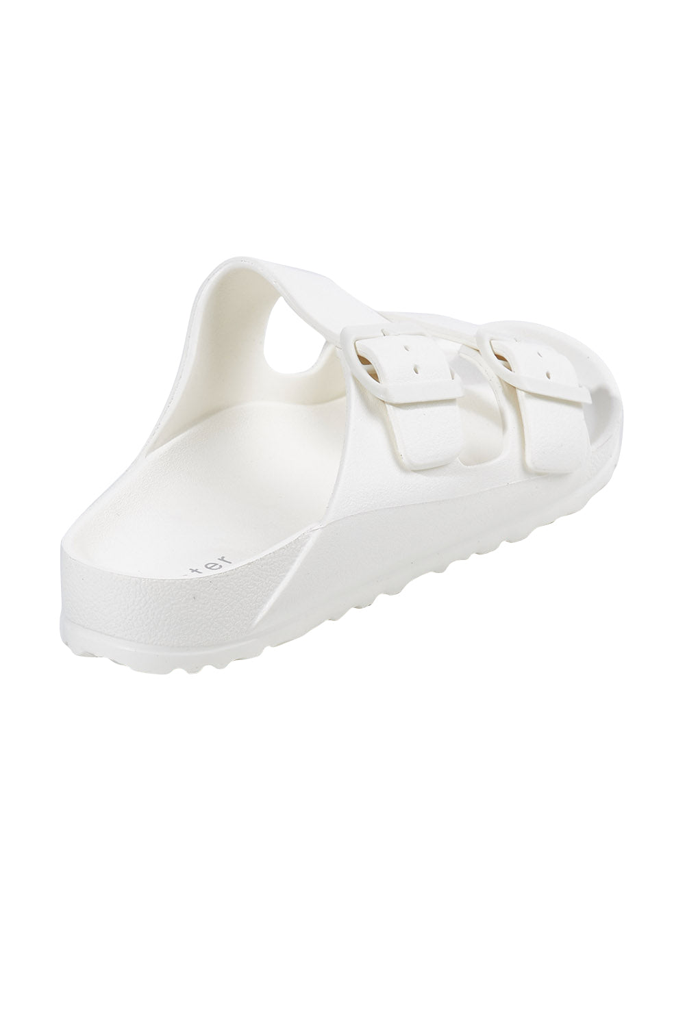 Product shot of the Sundreamer EVA Slide in colour White (White), from the back