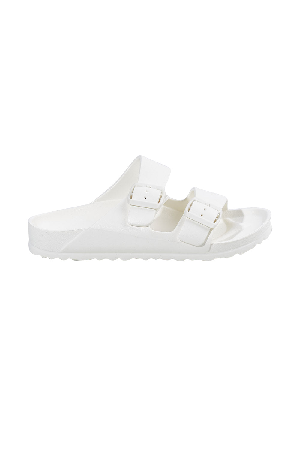 Product shot of the Sundreamer EVA Slide in colour White (White), from the front