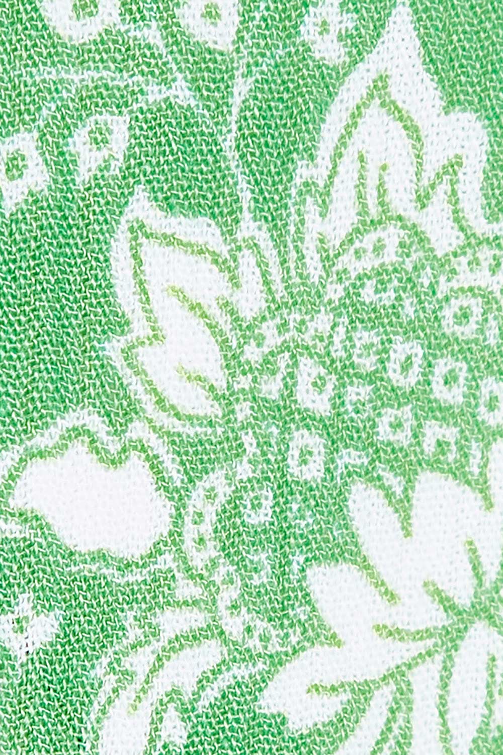 Product shot of the Margarita Long Sleeve Dress in colour Provence (Green), detail